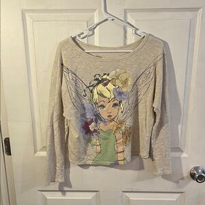 Disney Cream and Green Fairy Long Sleeve Tee
